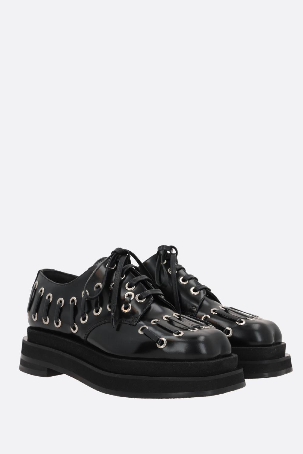 SIMONE ROCHA Scarpa Derby Flatform Heart Toe In Pelle Lucida