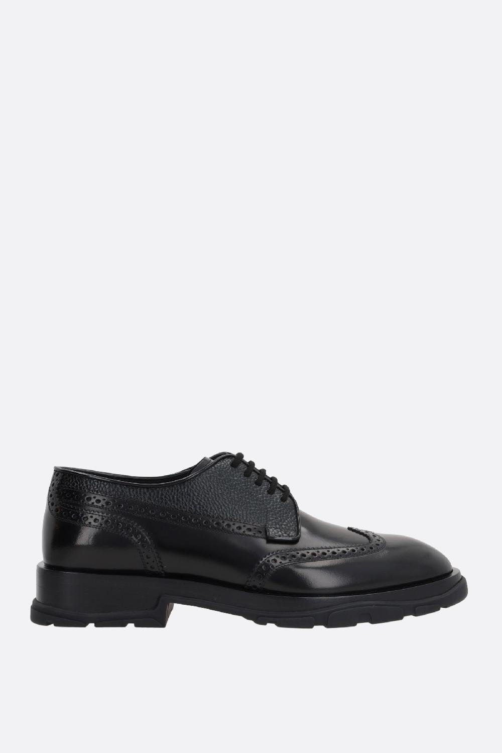 ALEXANDER McQUEEN scarpa derby in pelle spazzolata e texturizzata