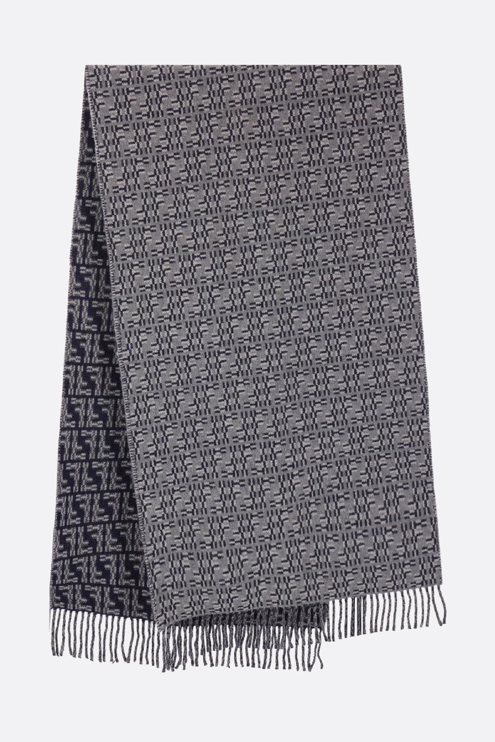 FENDI Sciarpa In Jacquard Di Lana A Motivo FF Labyrinth