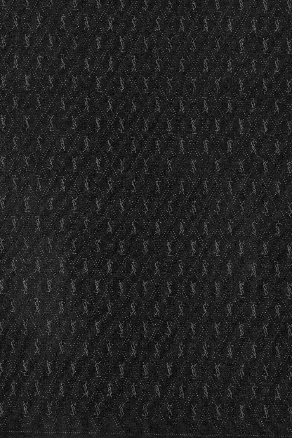 SAINT LAURENT Sciarpa In Lana. Cotone E Seta Con Monogramma YSL