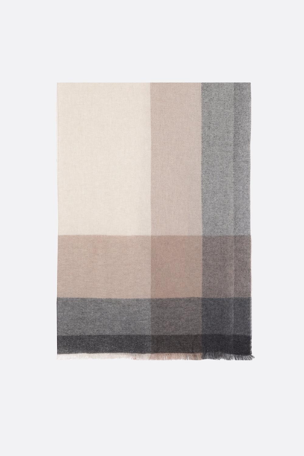 BRUNELLO CUCINELLI sciarpa in lana e cashmere a quadri