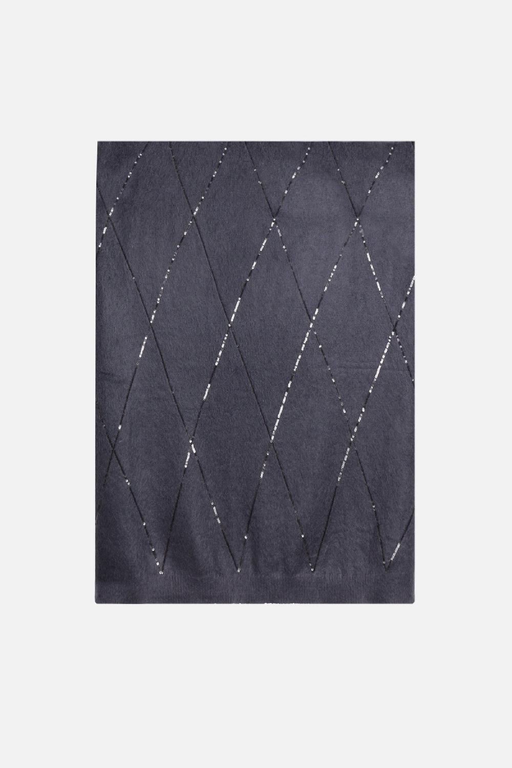 BRUNELLO CUCINELLI sciarpa in misto lana mohair con ricamo in paillettes