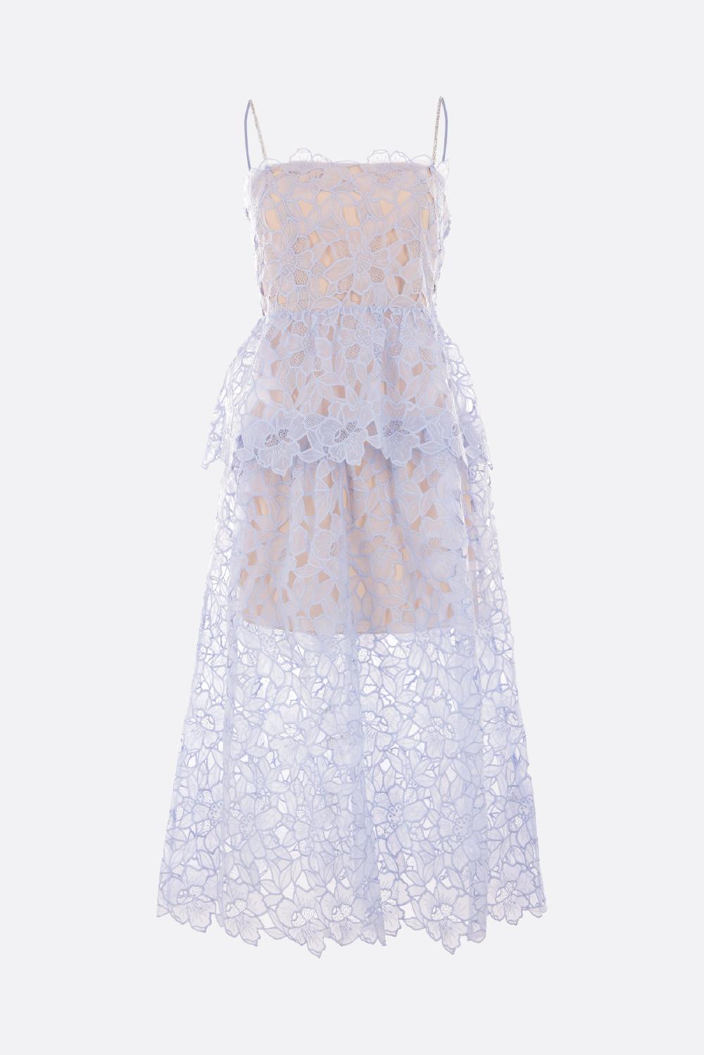 SELF PORTRAIT abito midi in pizzo di organza
