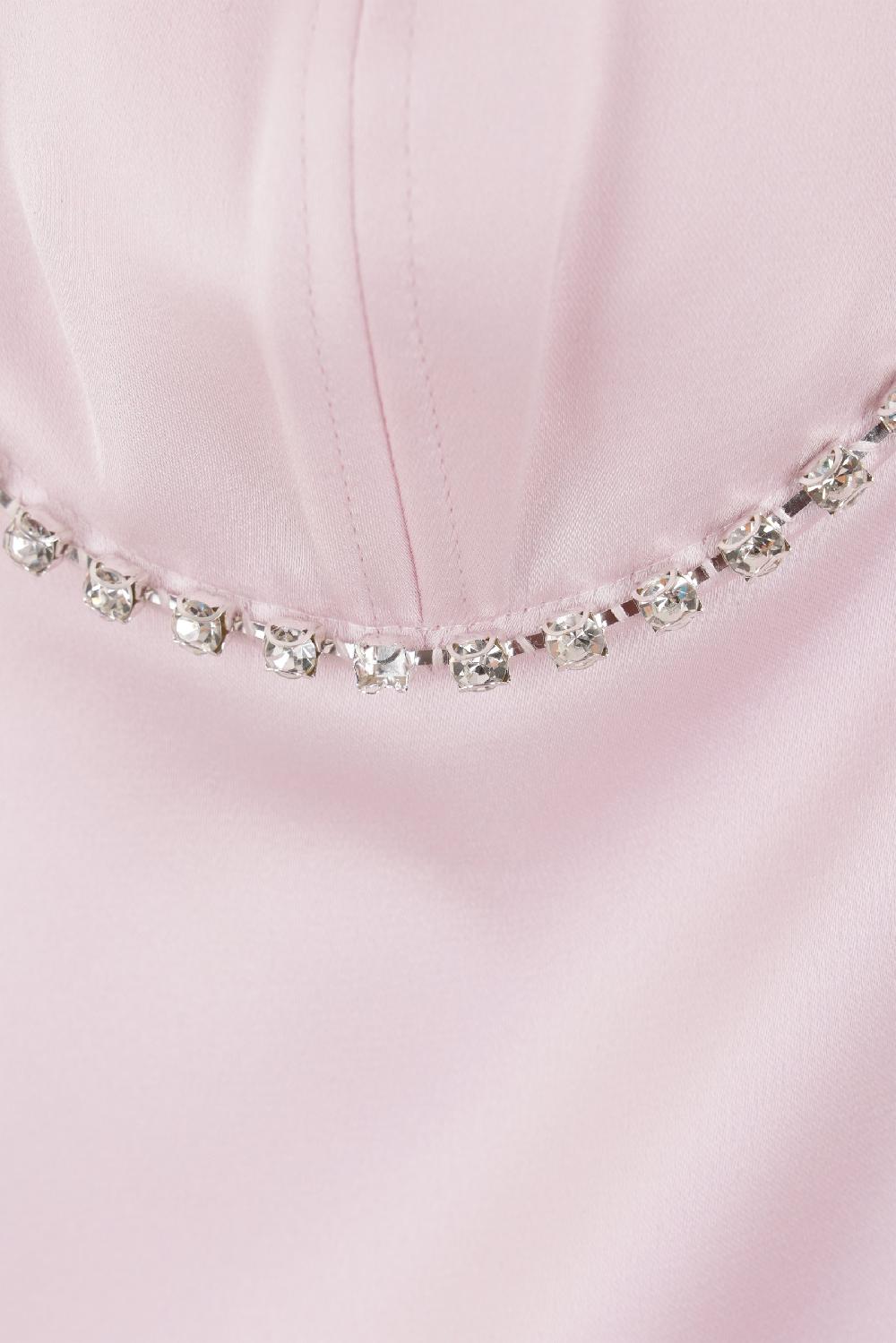 SELF PORTRAIT Miniabito In Raso Con Cristalli