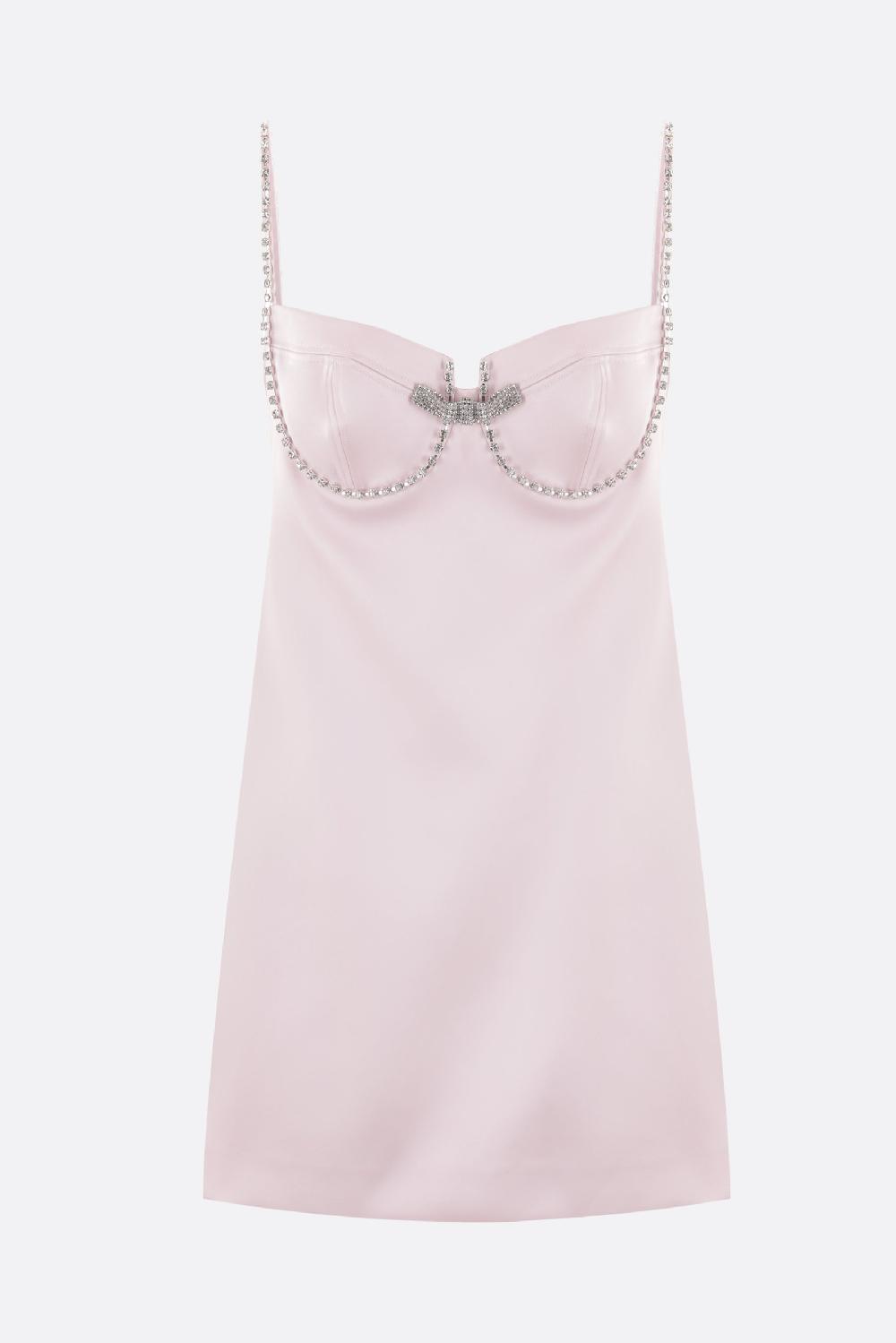 SELF PORTRAIT miniabito in raso con cristalli