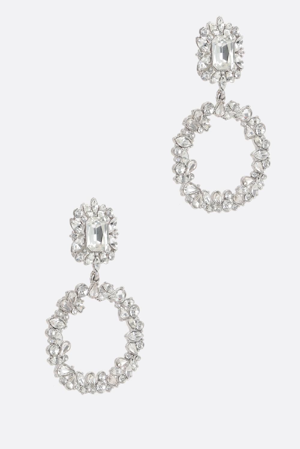 SELF PORTRAIT Orecchini Crystal Hoop In Metallo