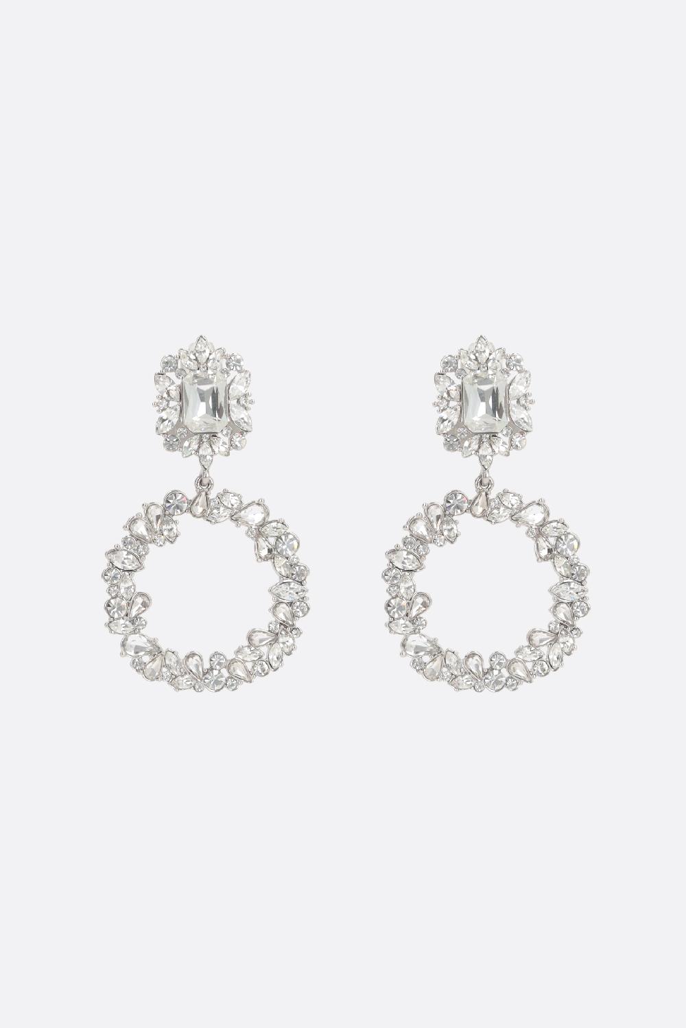 SELF PORTRAIT Orecchini Crystal Hoop In Metallo