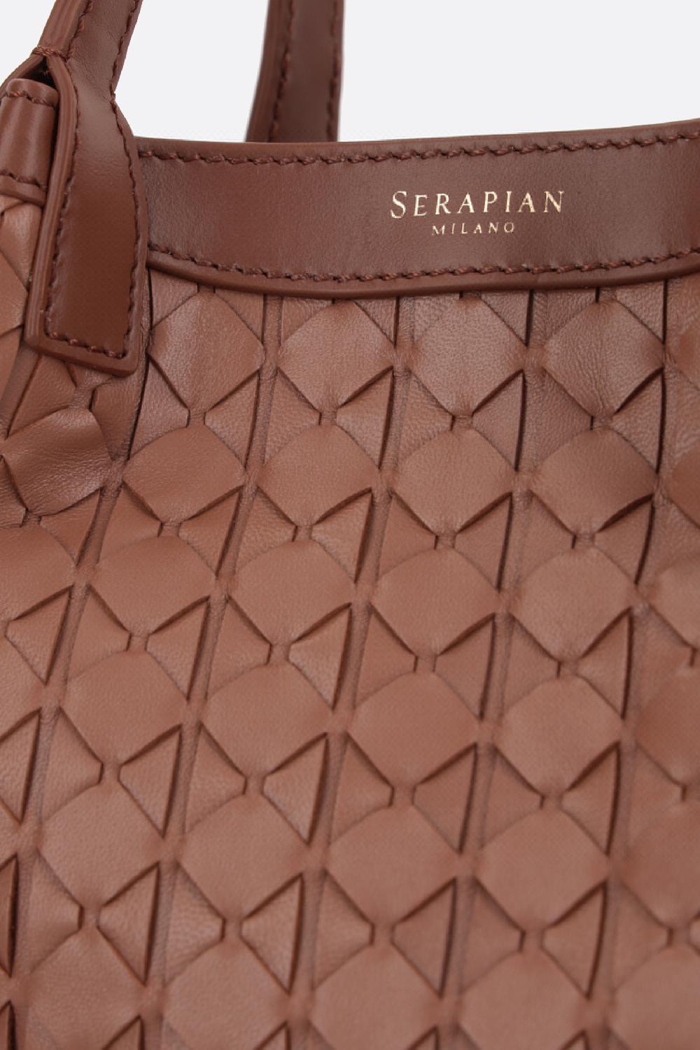SERAPIAN Borsa Tote Secret Mini In Nappa Mosaico