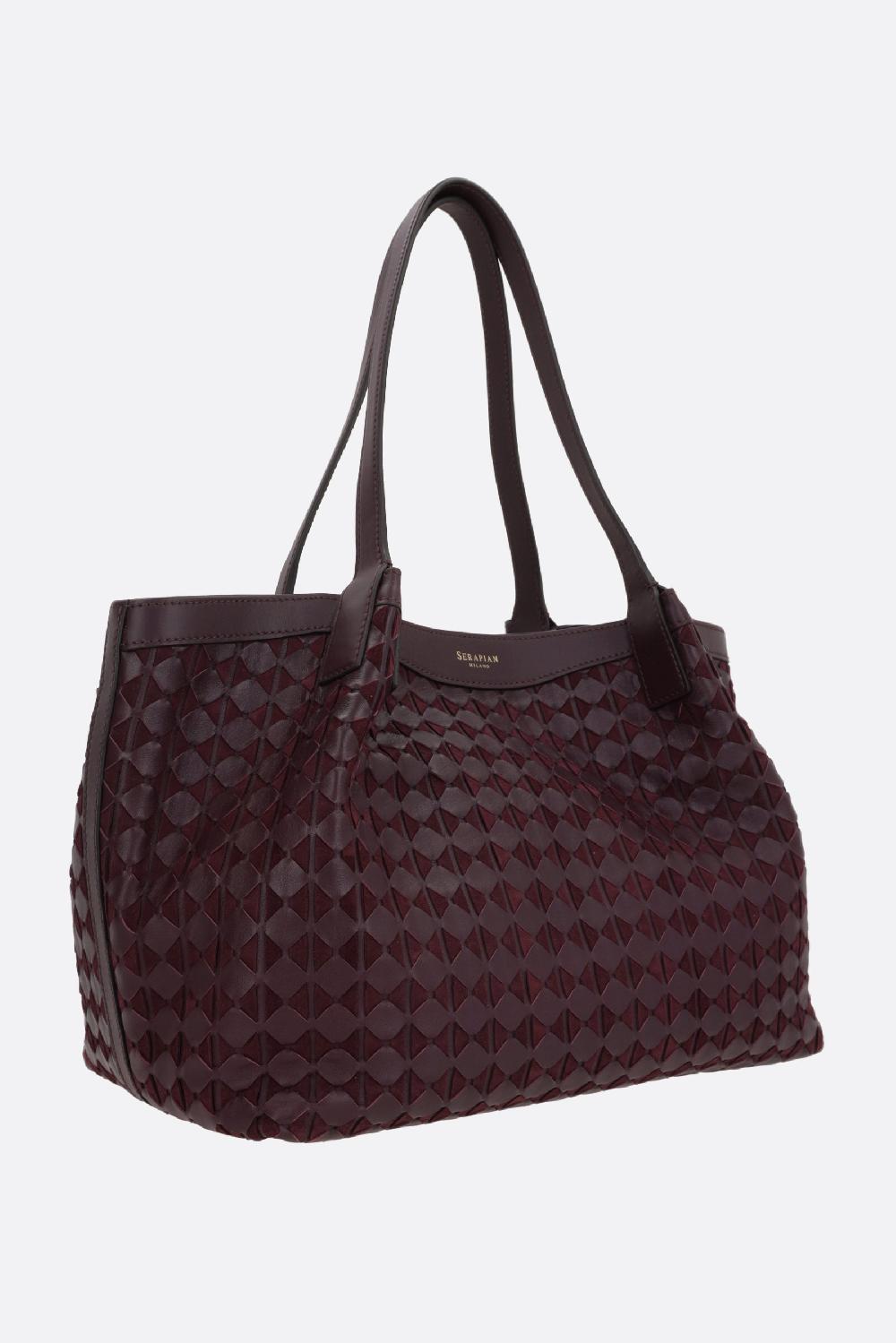 SERAPIAN Borsa Tote Secret Small In Nappa Mosaico