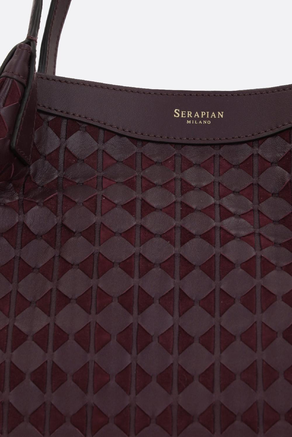 SERAPIAN Borsa Tote Secret Small In Nappa Mosaico