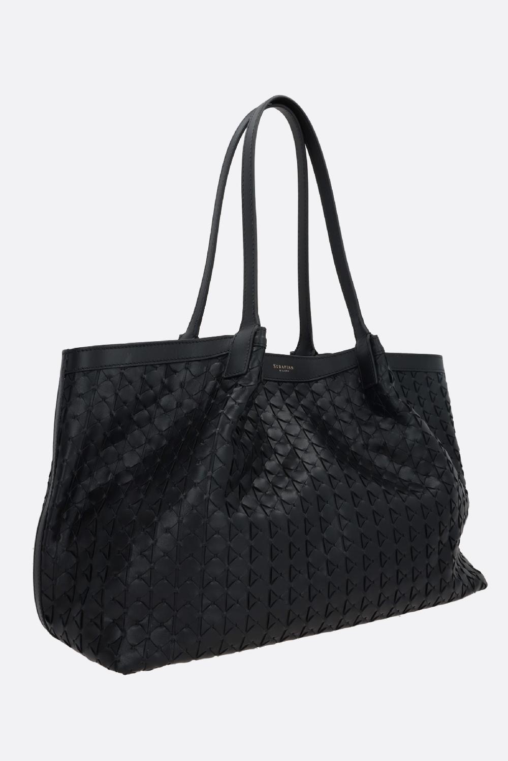 SERAPIAN Borsa Tote Secret Small In Nappa Mosaico