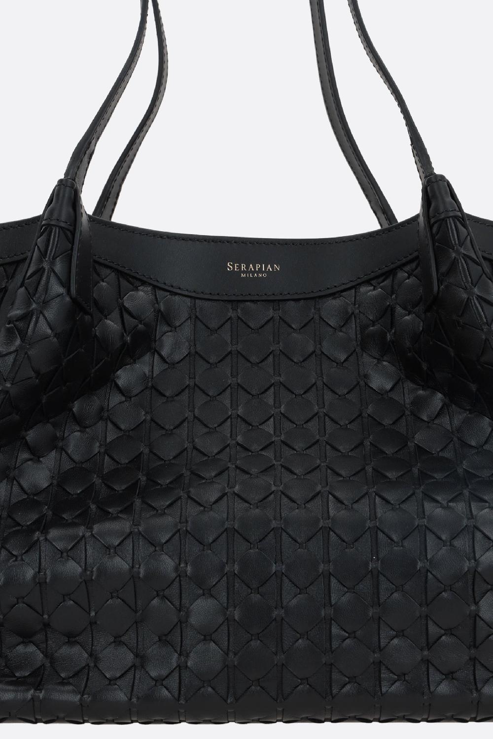 SERAPIAN Borsa Tote Secret Small In Nappa Mosaico