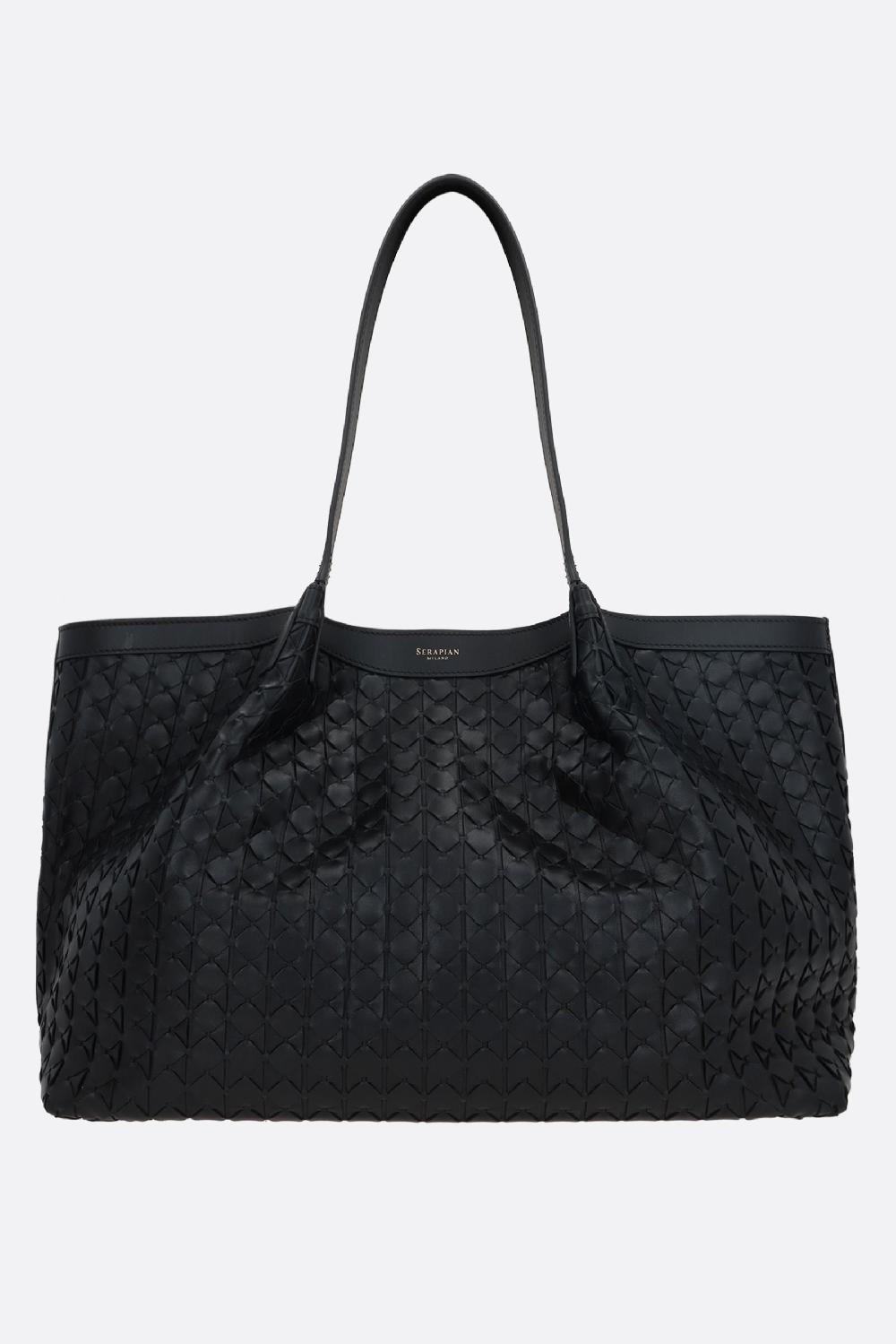 SERAPIAN borsa tote Secret small in nappa Mosaico