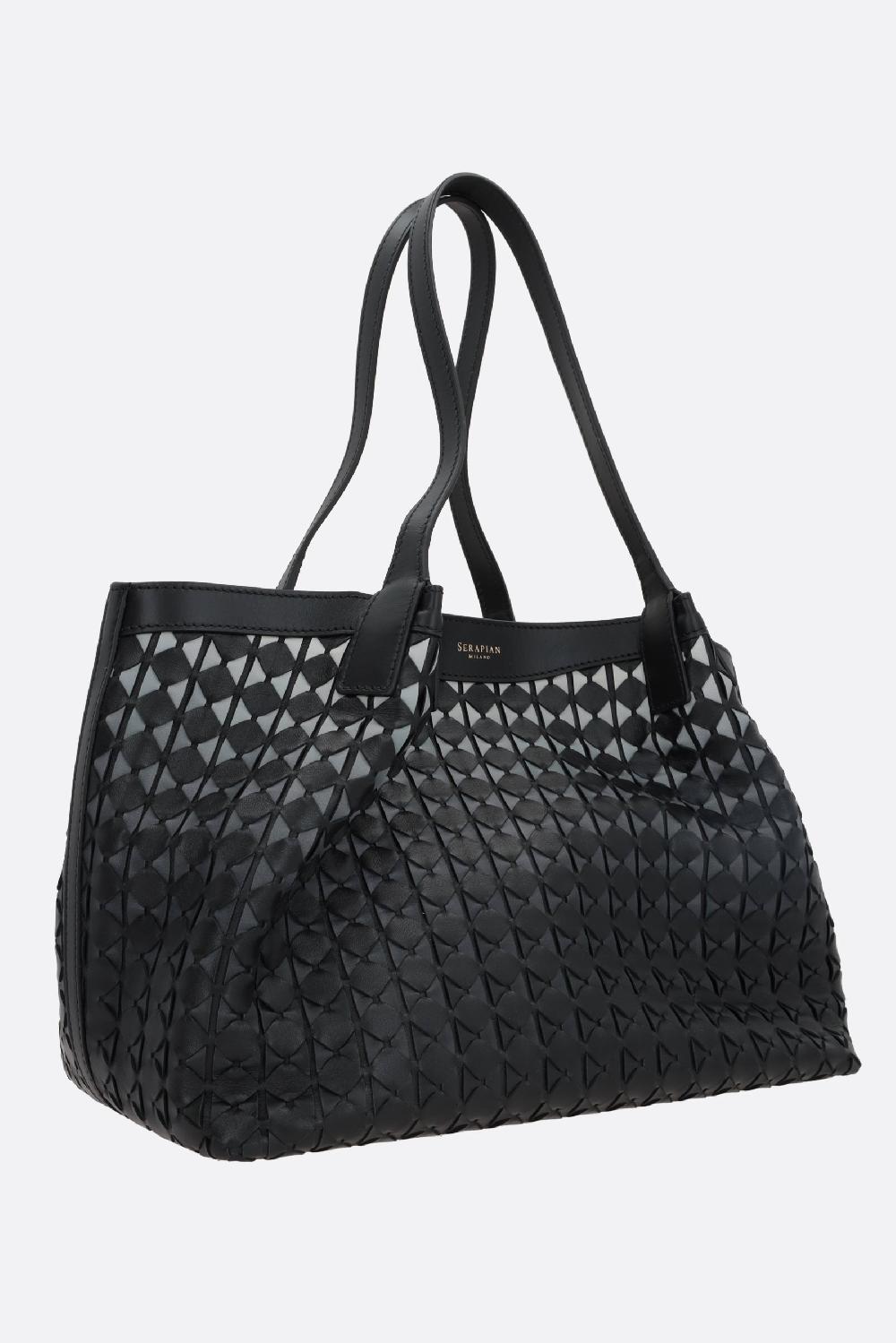 SERAPIAN Borsa Tote Secret Small In Nappa Mosaico