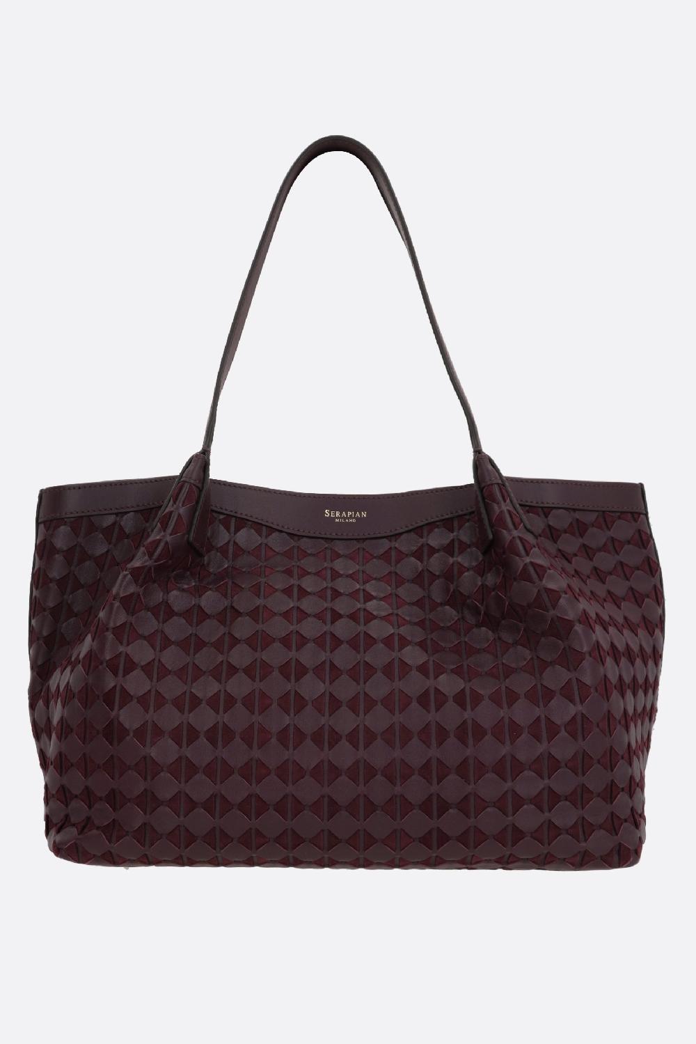 SERAPIAN borsa tote Secret small in nappa Mosaico