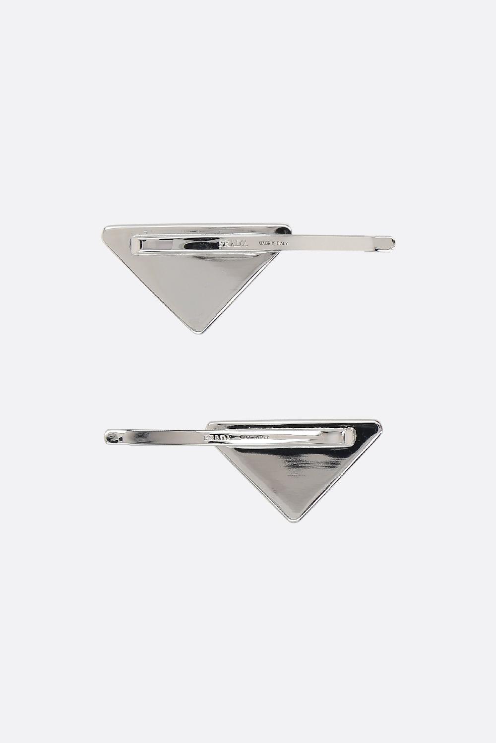 PRADA Set Due Fermagli Per Capelli In Metallo Con Logo