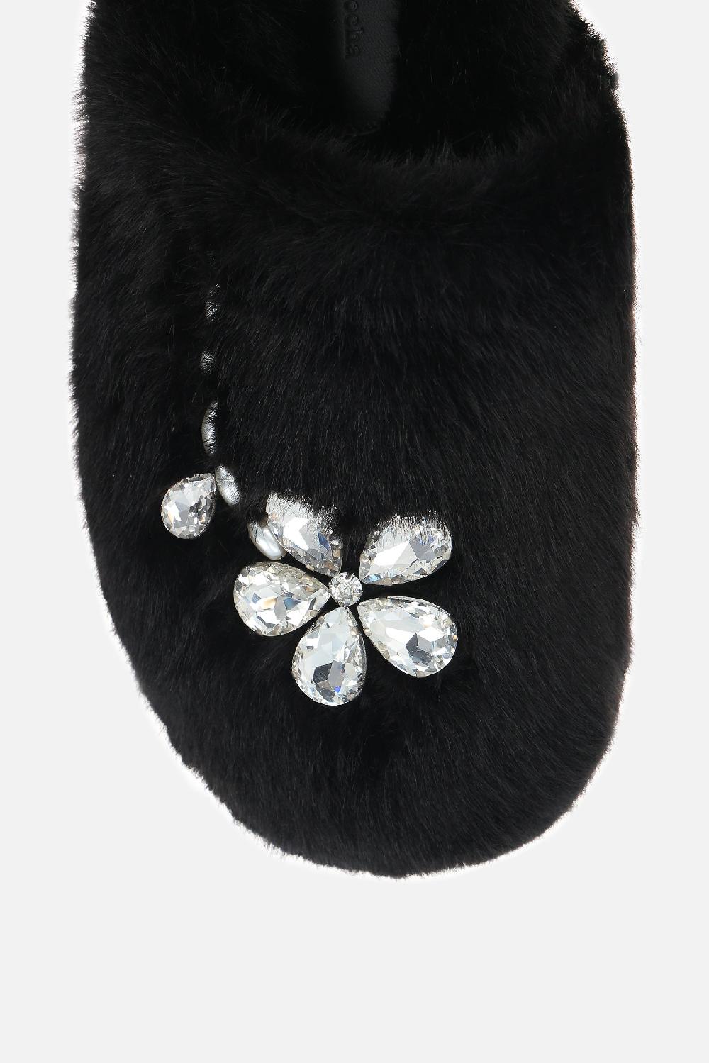 SIMONE ROCHA Mule Flat In Eco Pelliccia