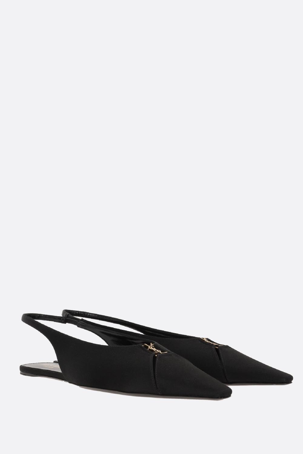 SAINT LAURENT Slingback Flat Babylone In Crepe Satin