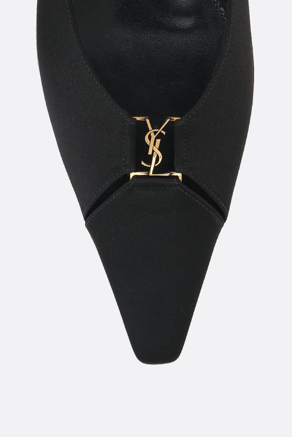 SAINT LAURENT Slingback Flat Babylone In Crepe Satin