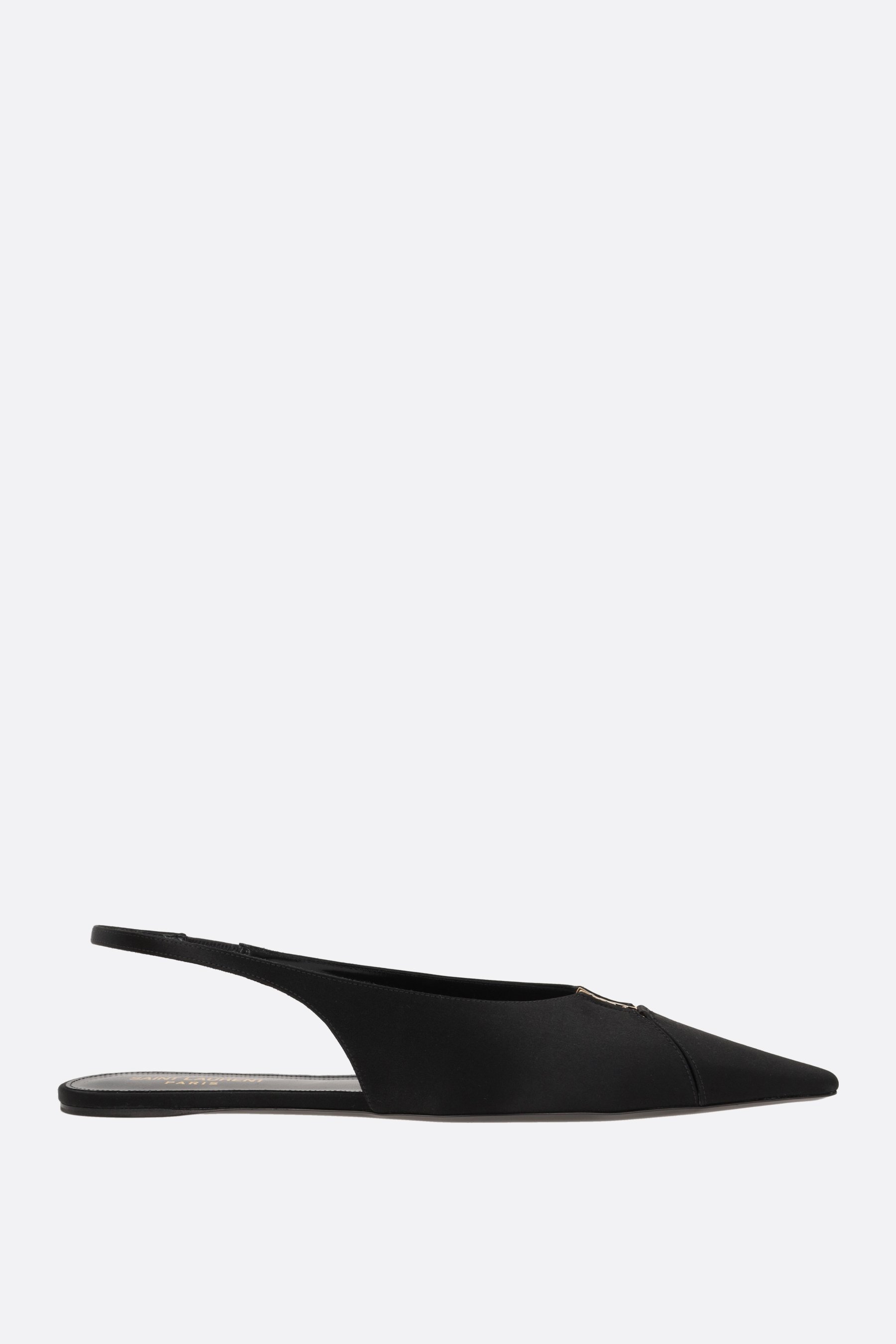 SAINT LAURENT slingback flat Babylone in crepe satin