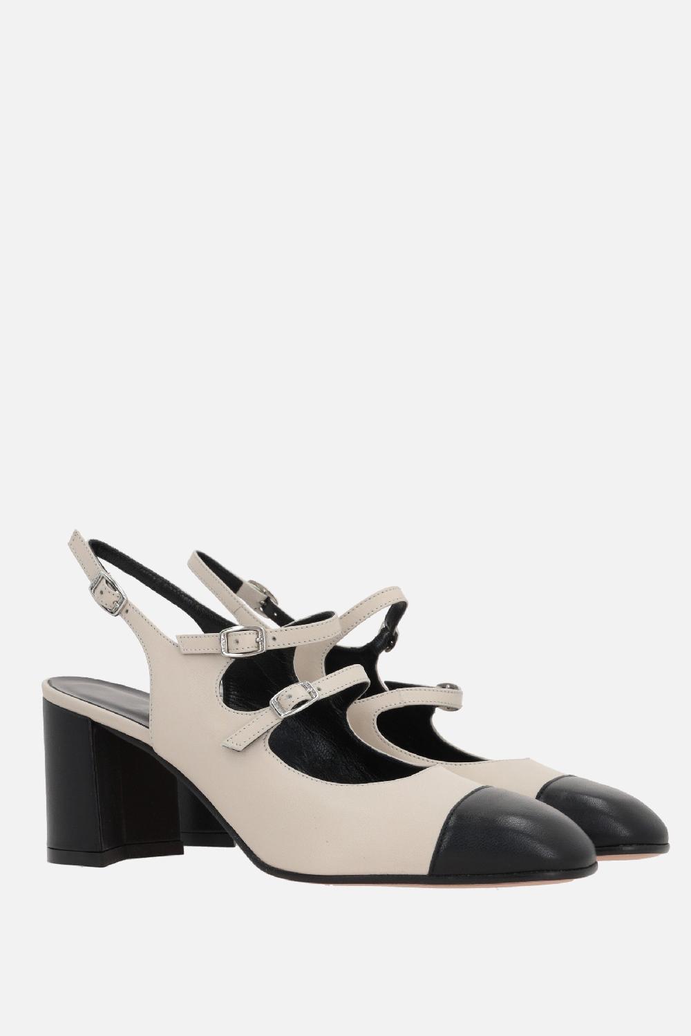 CAREL PARIS Slingback Mary-jane Papaya In Nappa Bicolore