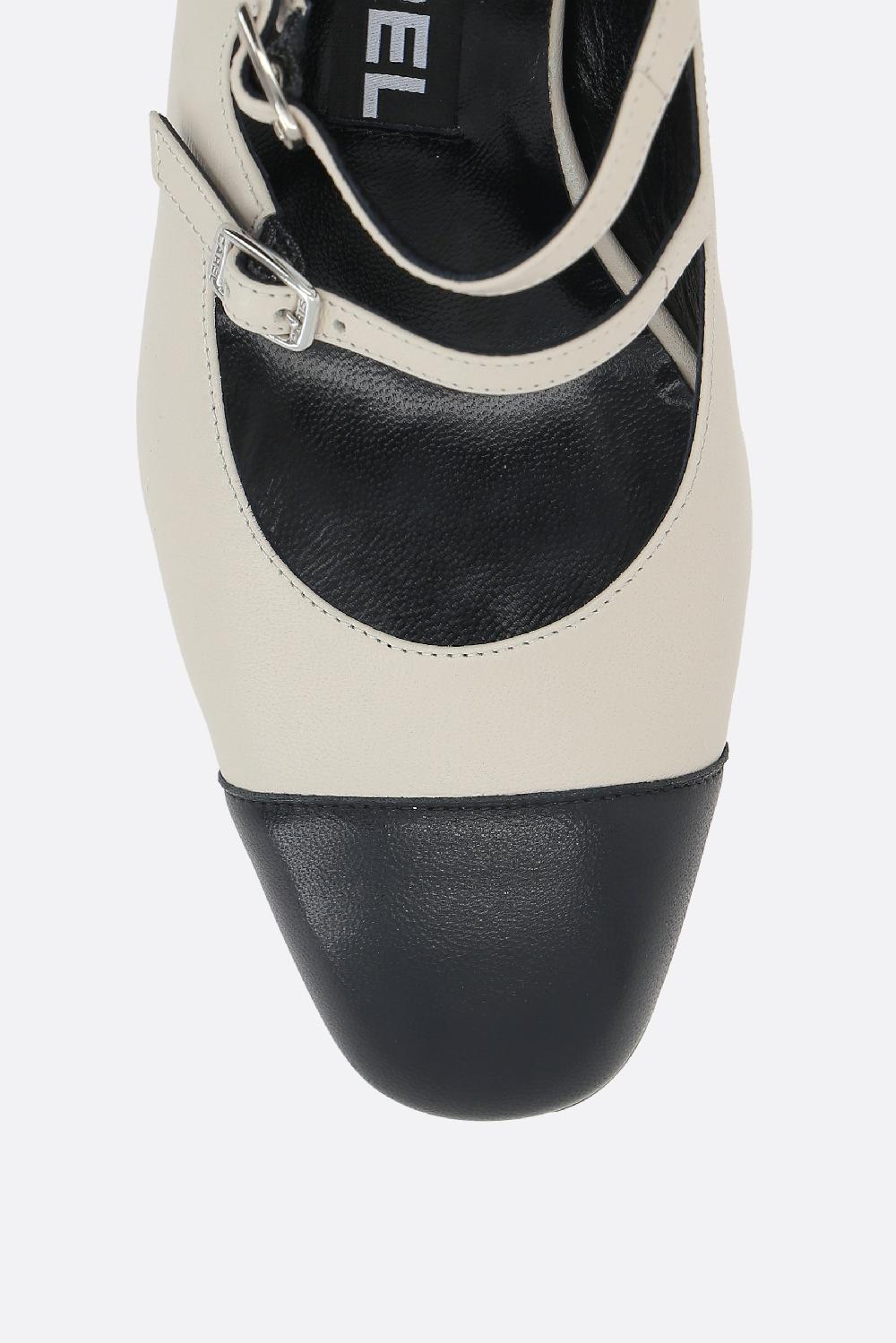 CAREL PARIS Slingback Mary-jane Papaya In Nappa Bicolore