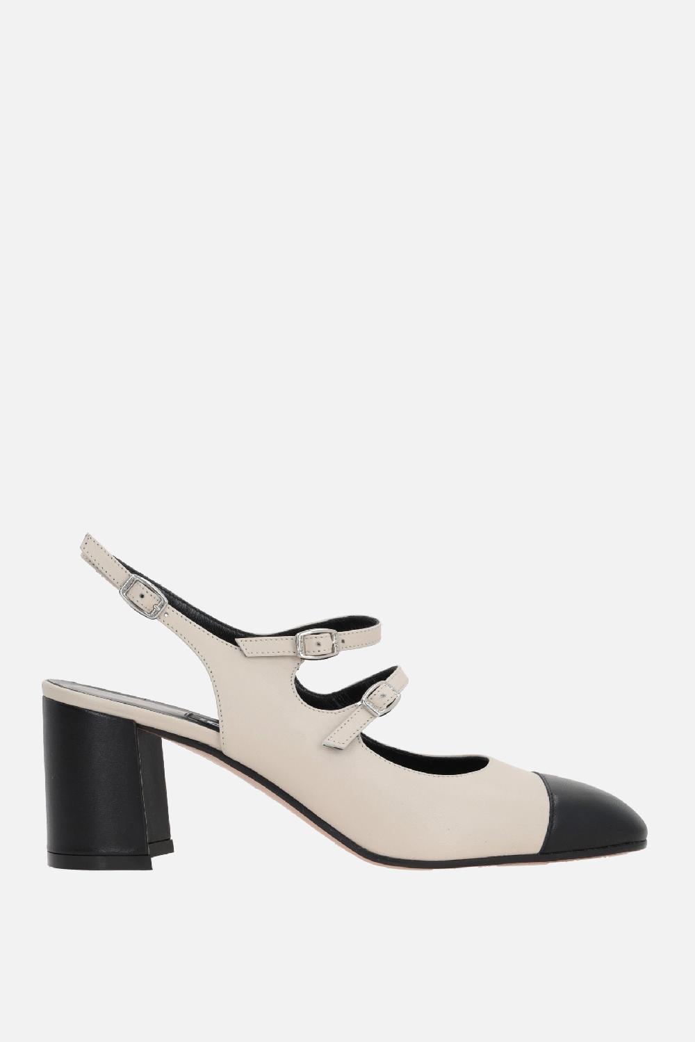 CAREL PARIS slingback mary-jane Papaya in nappa bicolore