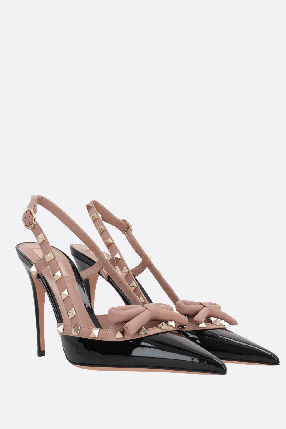 VALENTINO GARAVANI Slingback Rockstud Bow In Vernice