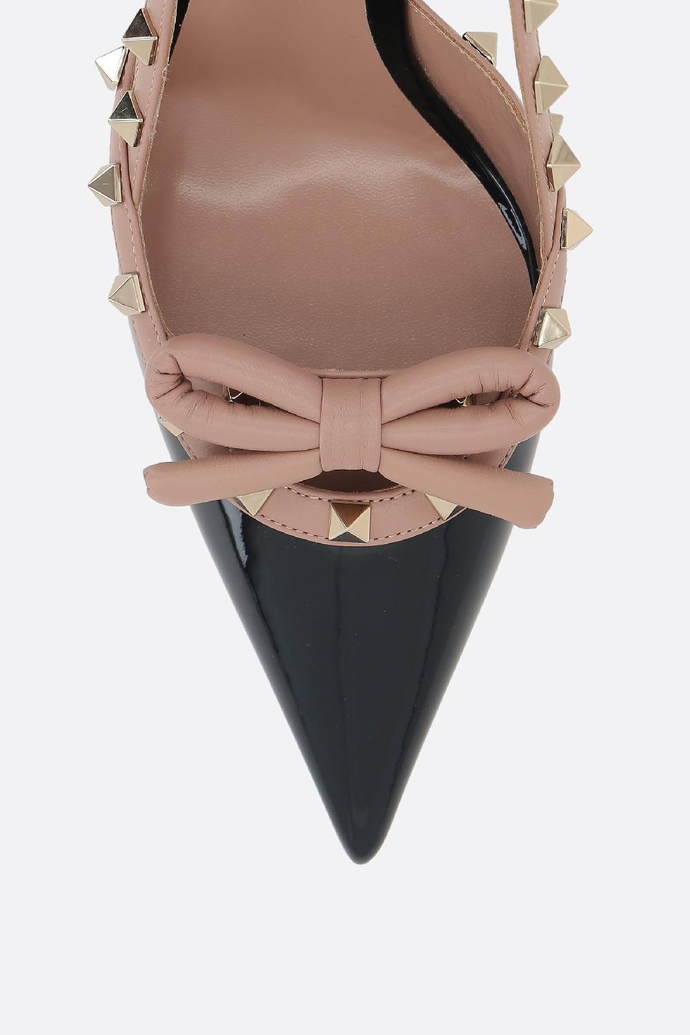 VALENTINO GARAVANI Slingback Rockstud Bow In Vernice