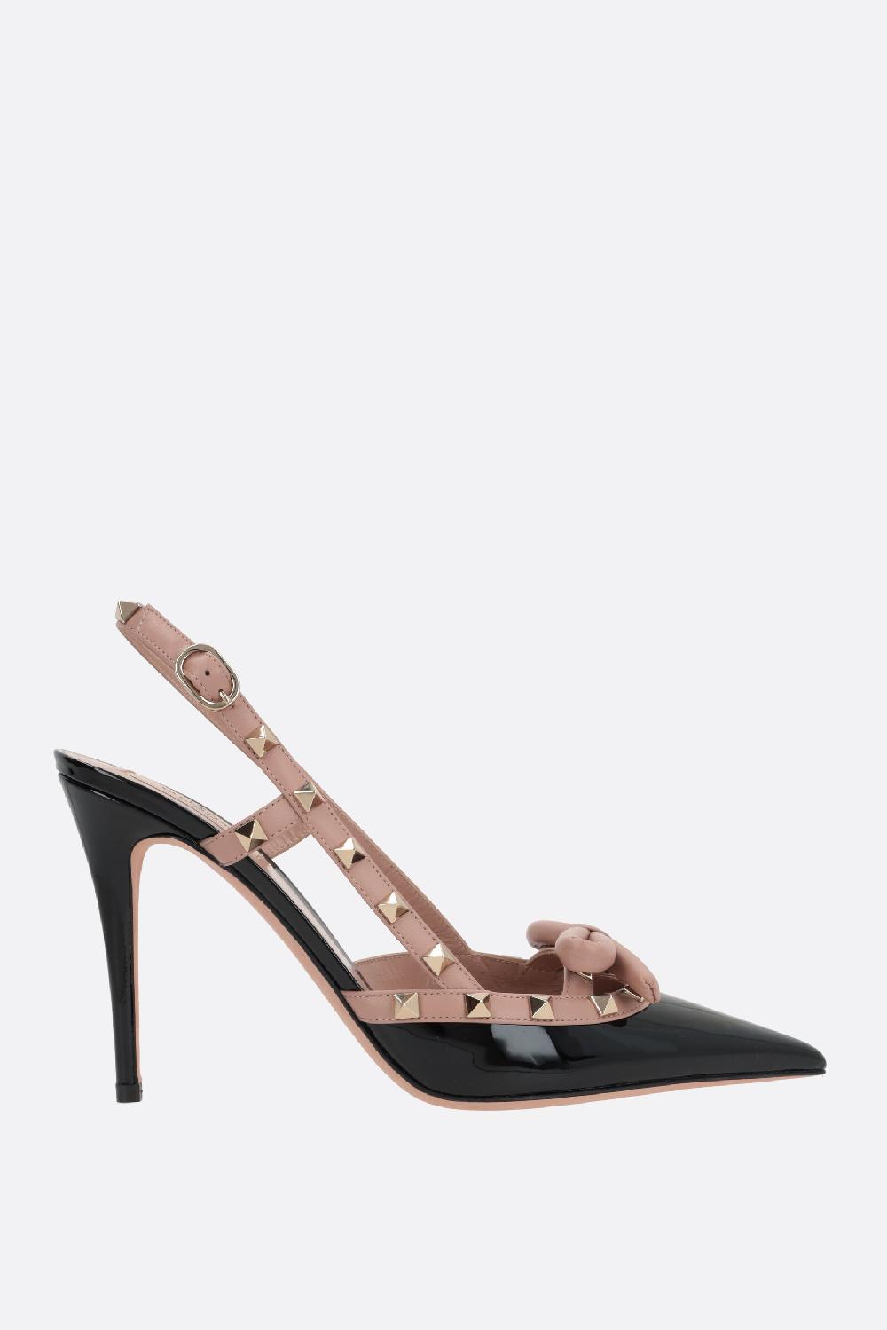 VALENTINO GARAVANI slingback Rockstud Bow in vernice