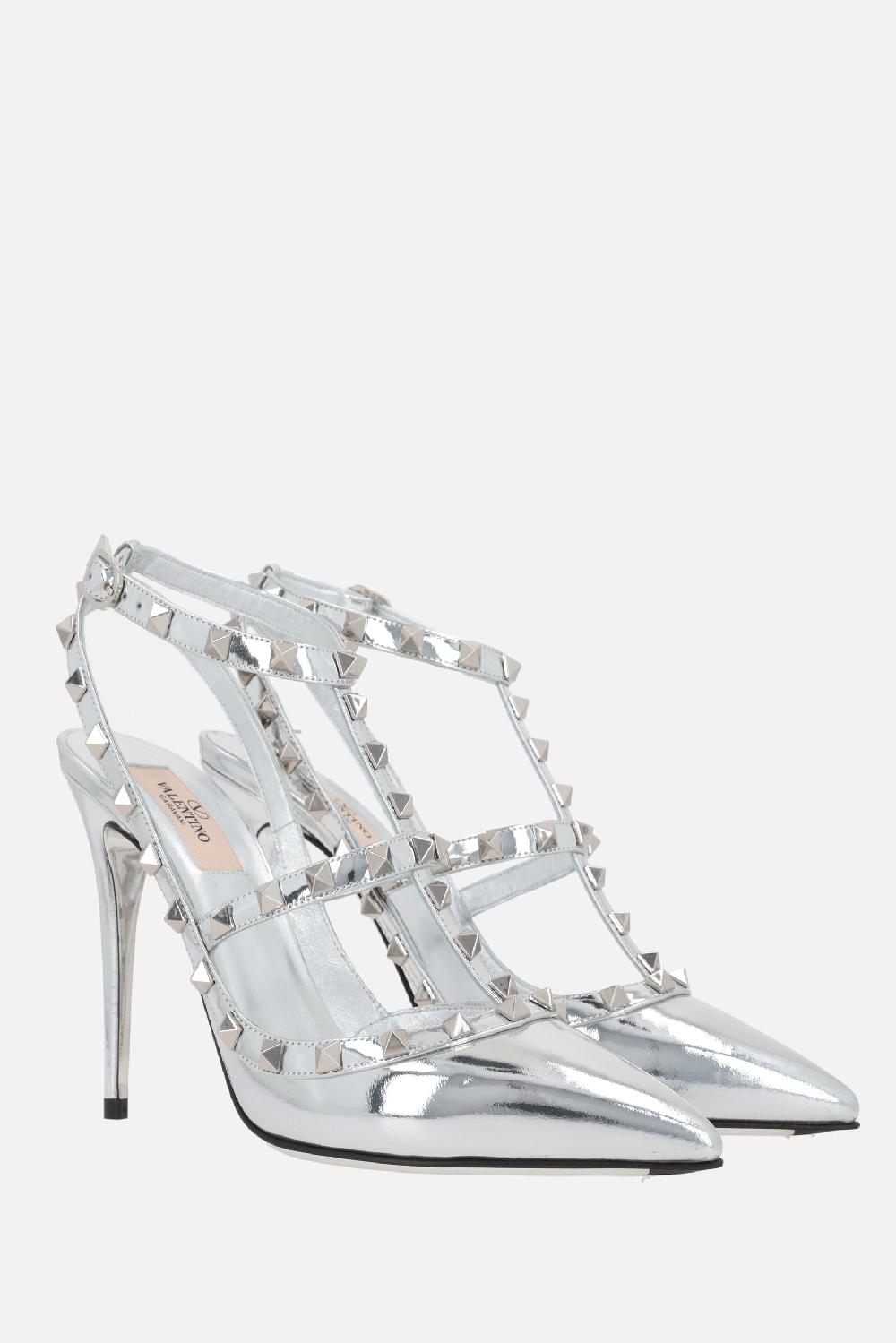 VALENTINO GARAVANI Slingback Rockstud In Pelle Laminata