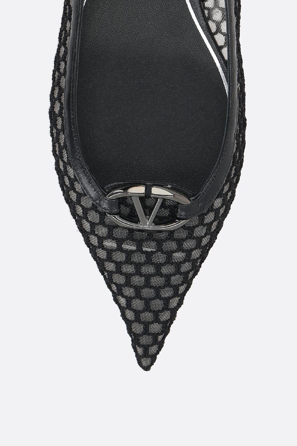 VALENTINO GARAVANI Slingback VLogo The Bold Edition In Rete E Pelle Liscia