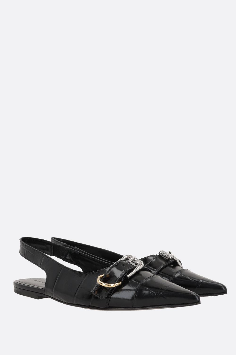 GIVENCHY Slingback Voyou In Pelle Stampa Coccodrillo