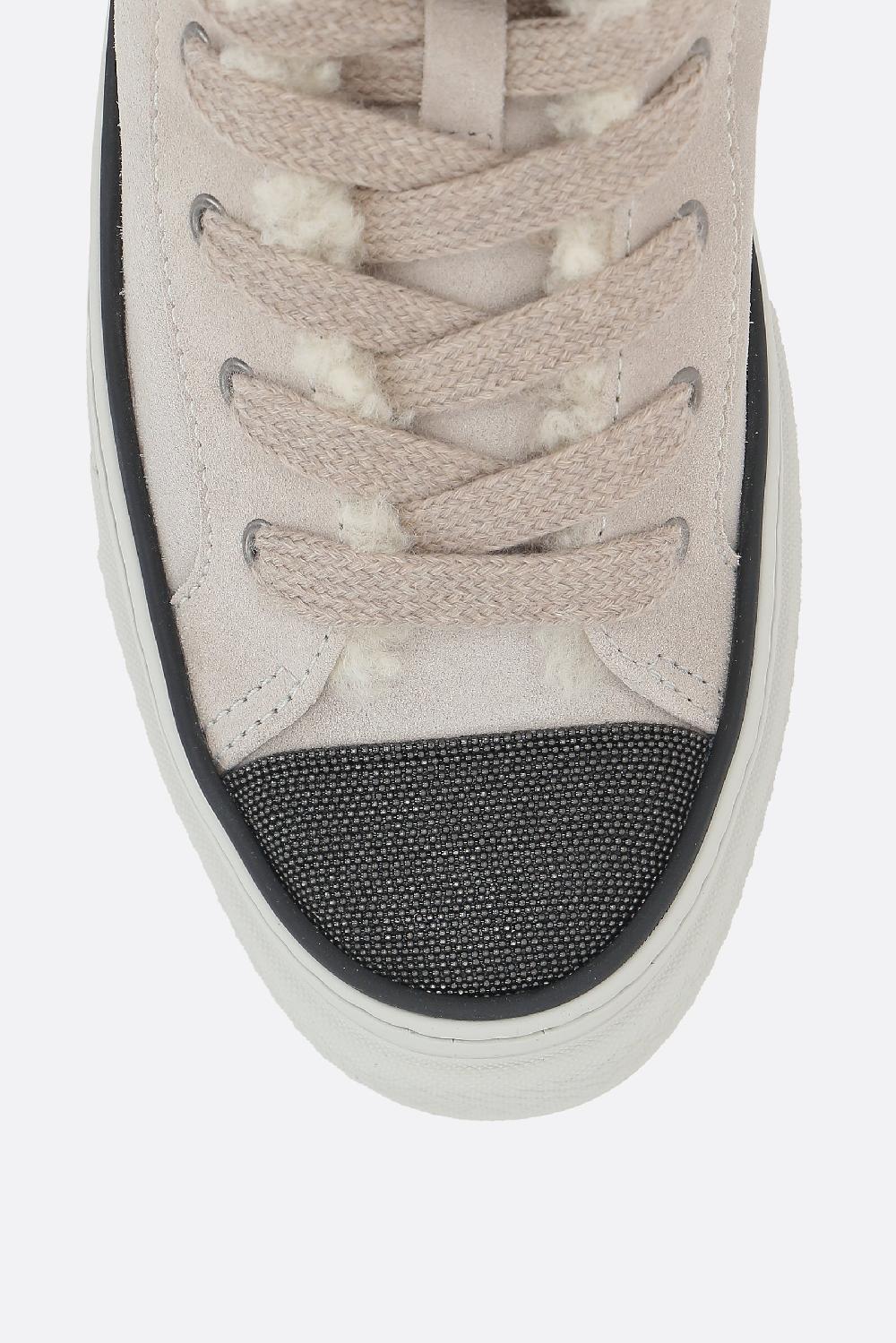 BRUNELLO CUCINELLI Sneaker High-top In Suede Con Precious Toe