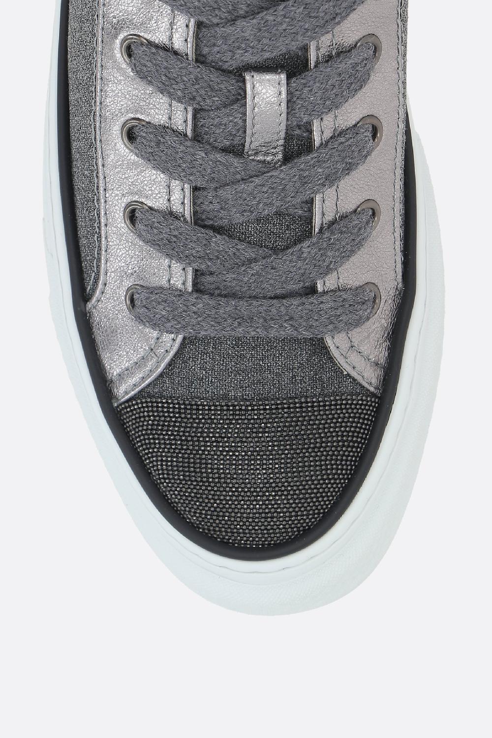 BRUNELLO CUCINELLI Sneaker In Canvas E Pelle Con Precious Toe