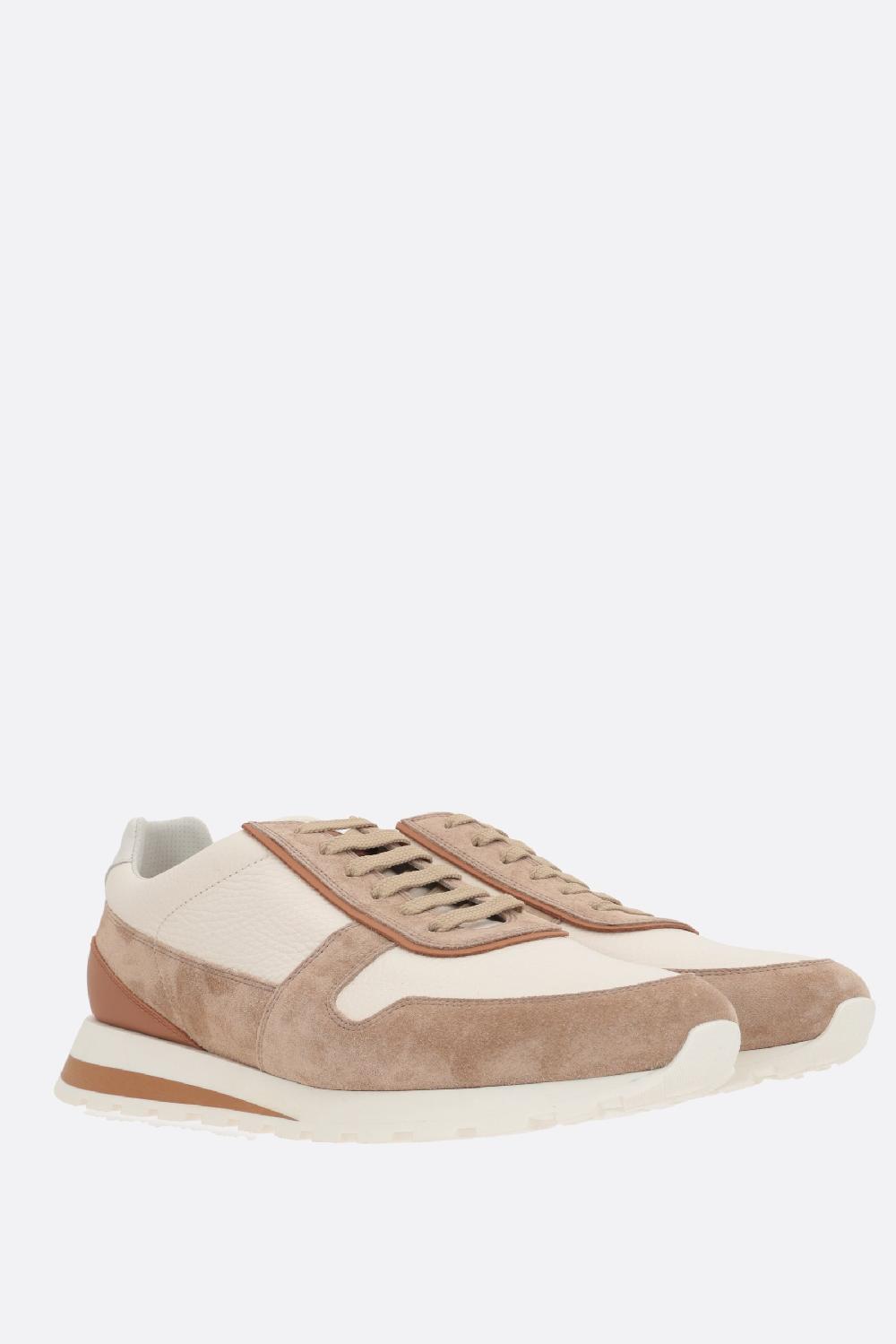 BRUNELLO CUCINELLI Sneaker In Pelle Martellata E Suede