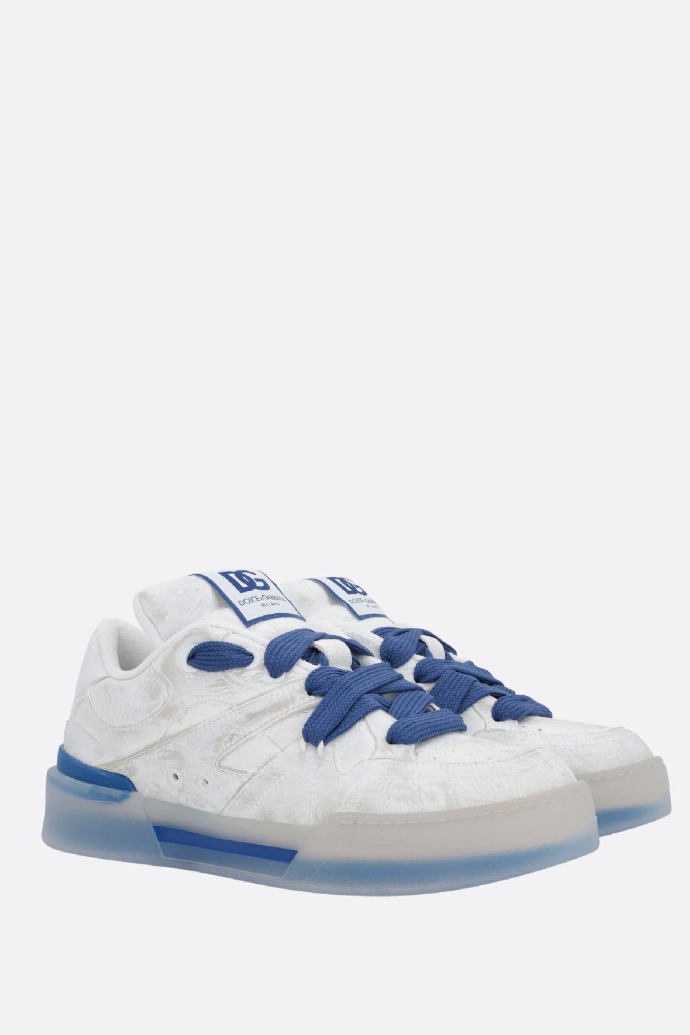 DOLCE & GABBANA Sneaker New Roma In Pelle Liscia Effetto Dipinto