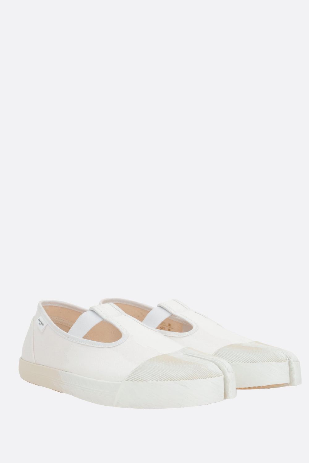 MAISON MARGIELA Sneaker On The Deck Tabi In Canvas Bianchetto