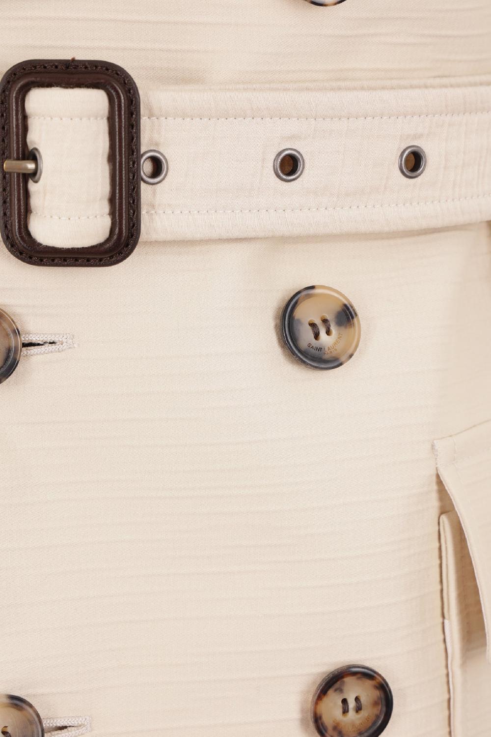 SAINT LAURENT Soprabito Saharienne In Cotone E Lana Sostenibile