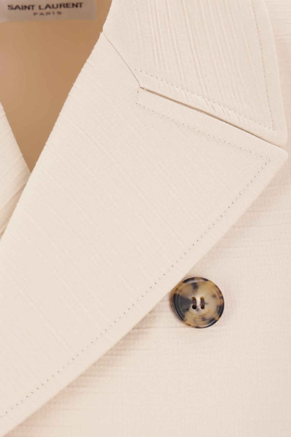 SAINT LAURENT Soprabito Saharienne In Cotone E Lana Sostenibile