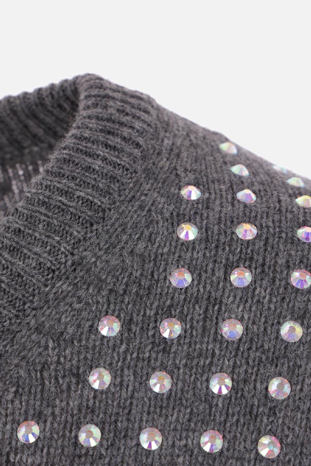 SPORTMAX Pullover Uta In Misto Lana Con Strass