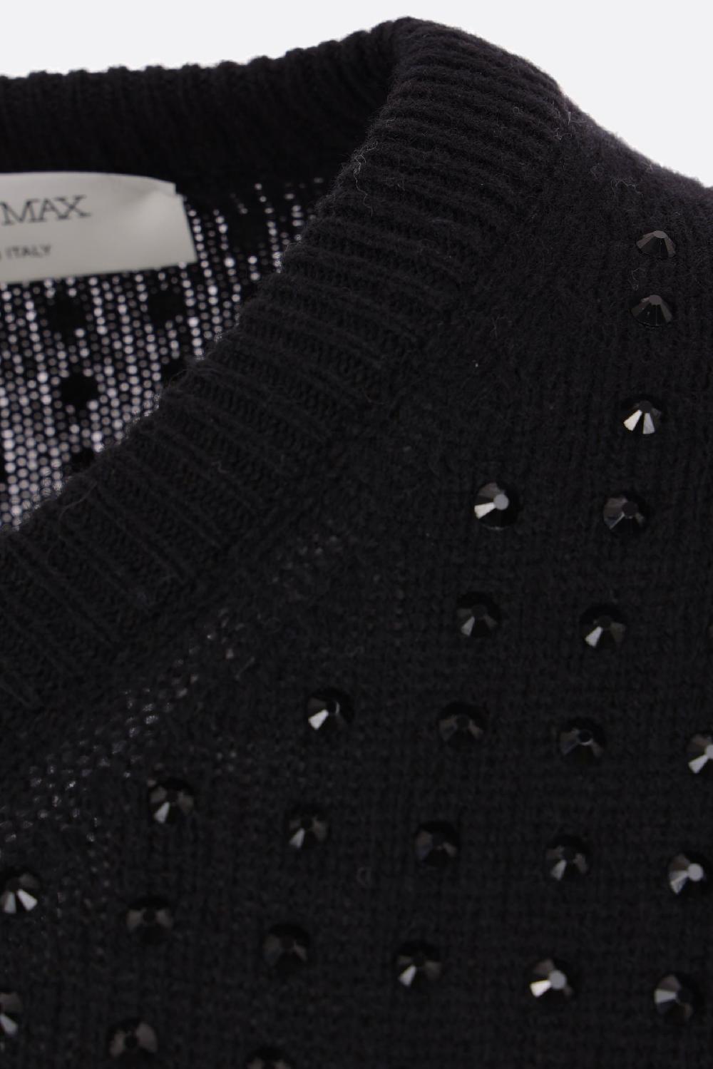 SPORTMAX Pullover Uta In Misto Lana Con Strass