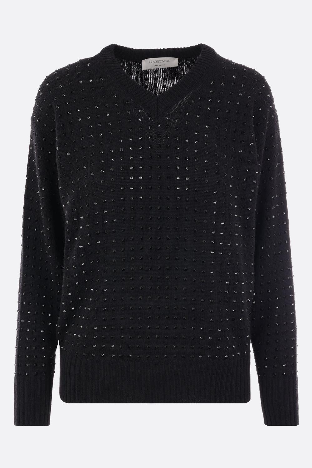 SPORTMAX pullover Uta in misto lana con strass