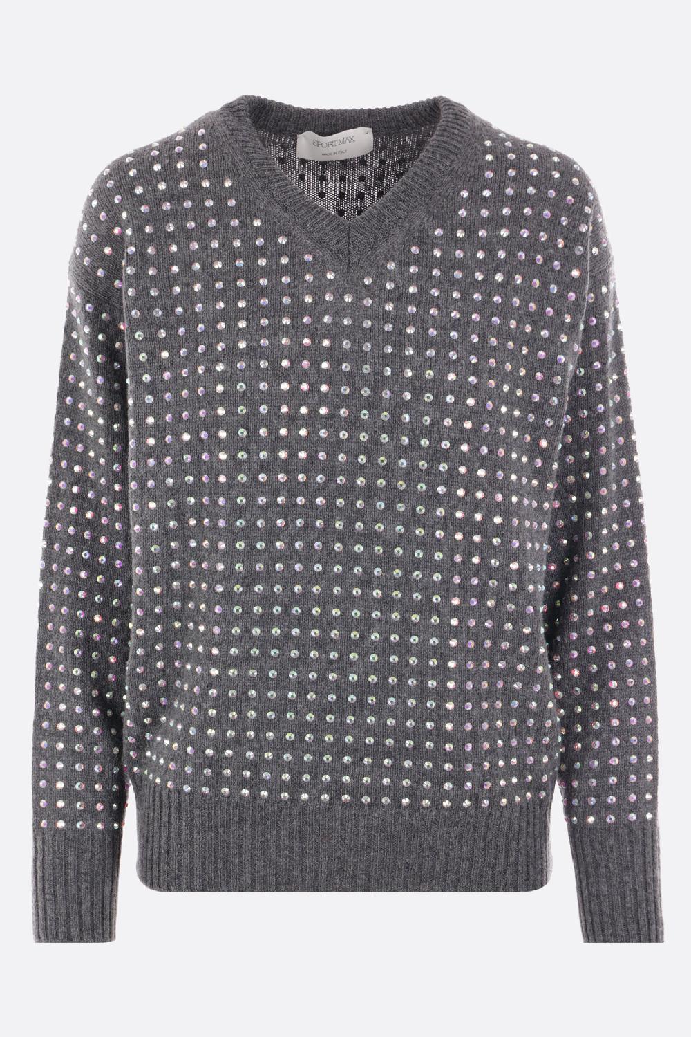 SPORTMAX pullover Uta in misto lana con strass