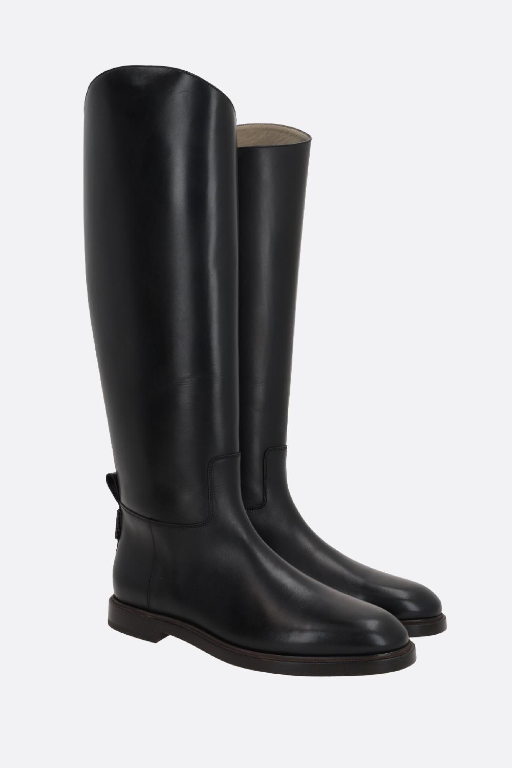 BRUNELLO CUCINELLI Stivale Equestrian In Pelle Liscia