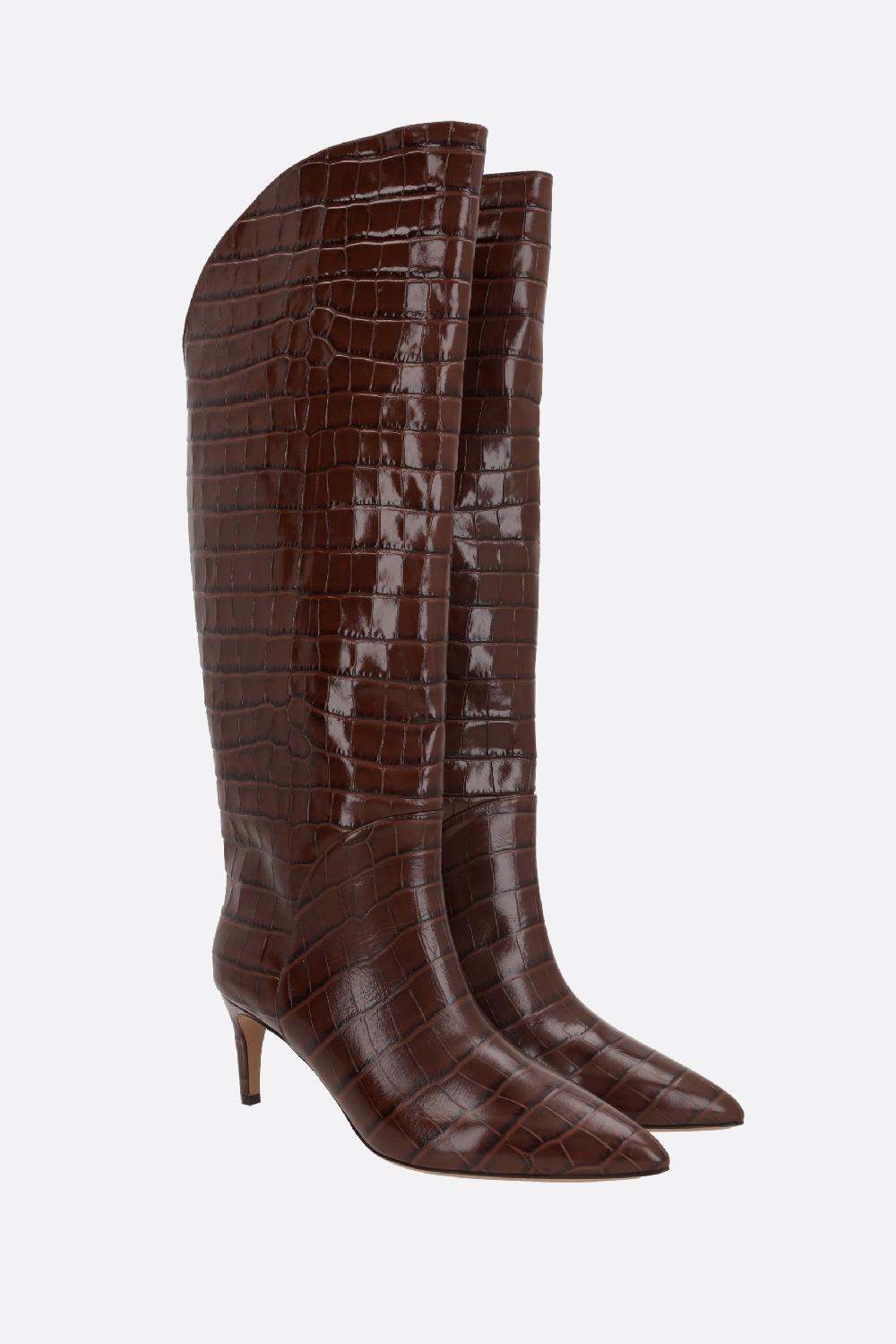 PARIS TEXAS Stivale Gaia In Pelle Stampa Coccodrillo
