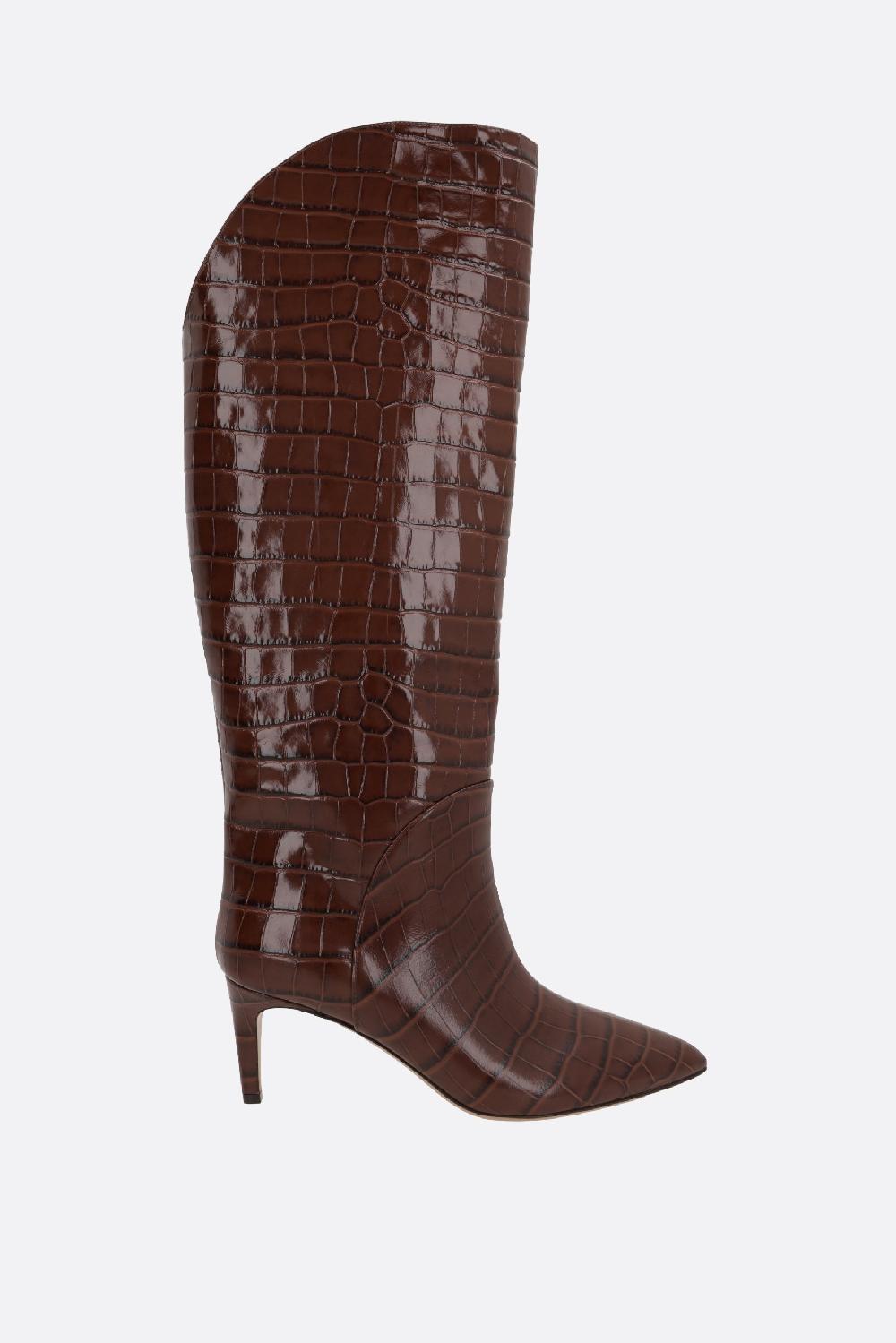 PARIS TEXAS stivale Gaia in pelle stampa coccodrillo