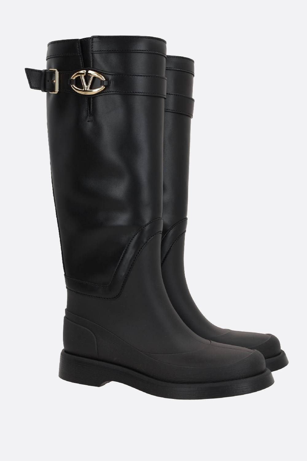 VALENTINO GARAVANI Stivale Per La Pioggia VLogo The Bold Edition In Gomma E Pelle