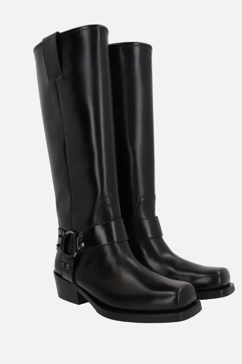 VALENTINO GARAVANI Stivale Rockstud In Pelle Spazzolata