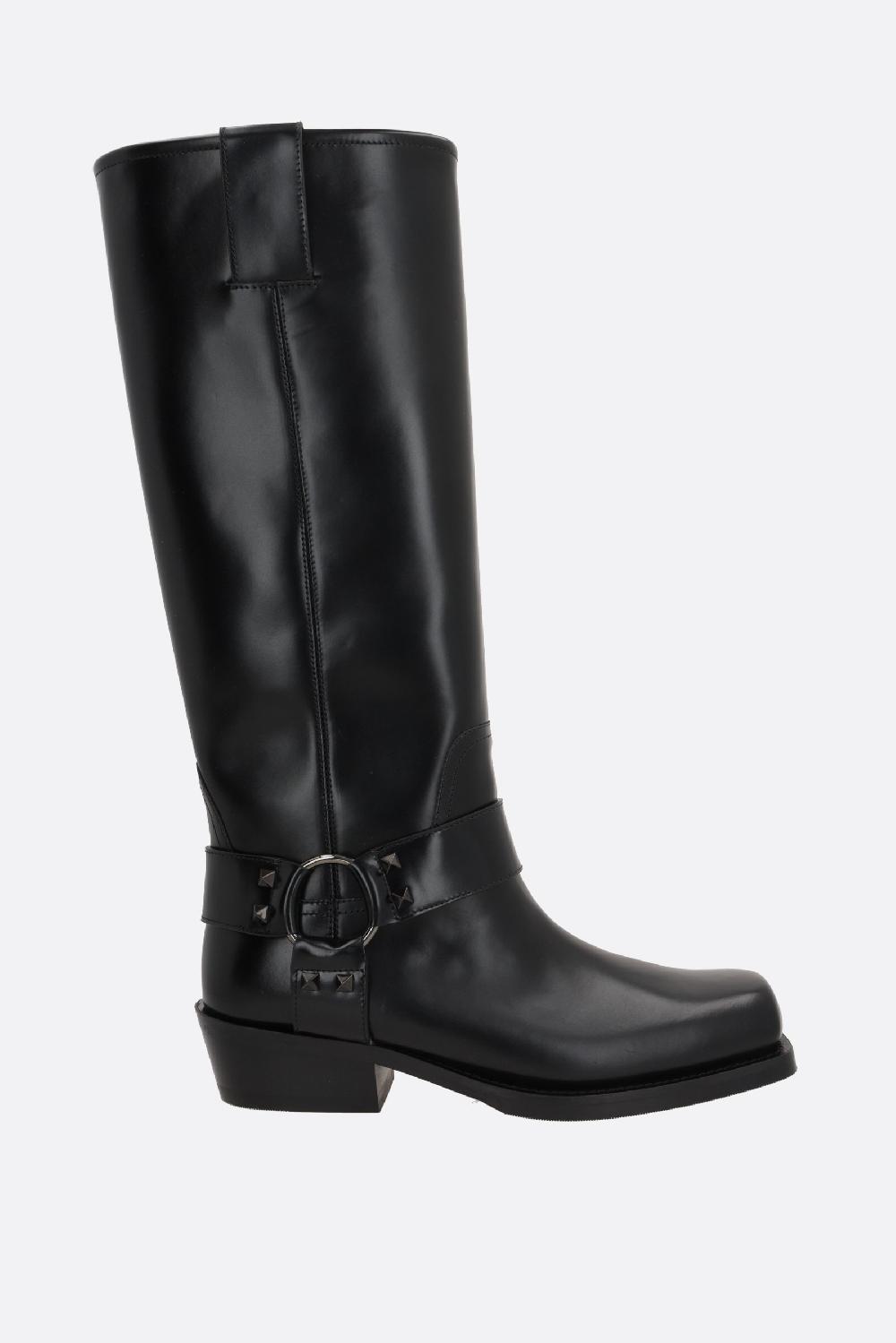 VALENTINO GARAVANI stivale Rockstud in pelle spazzolata